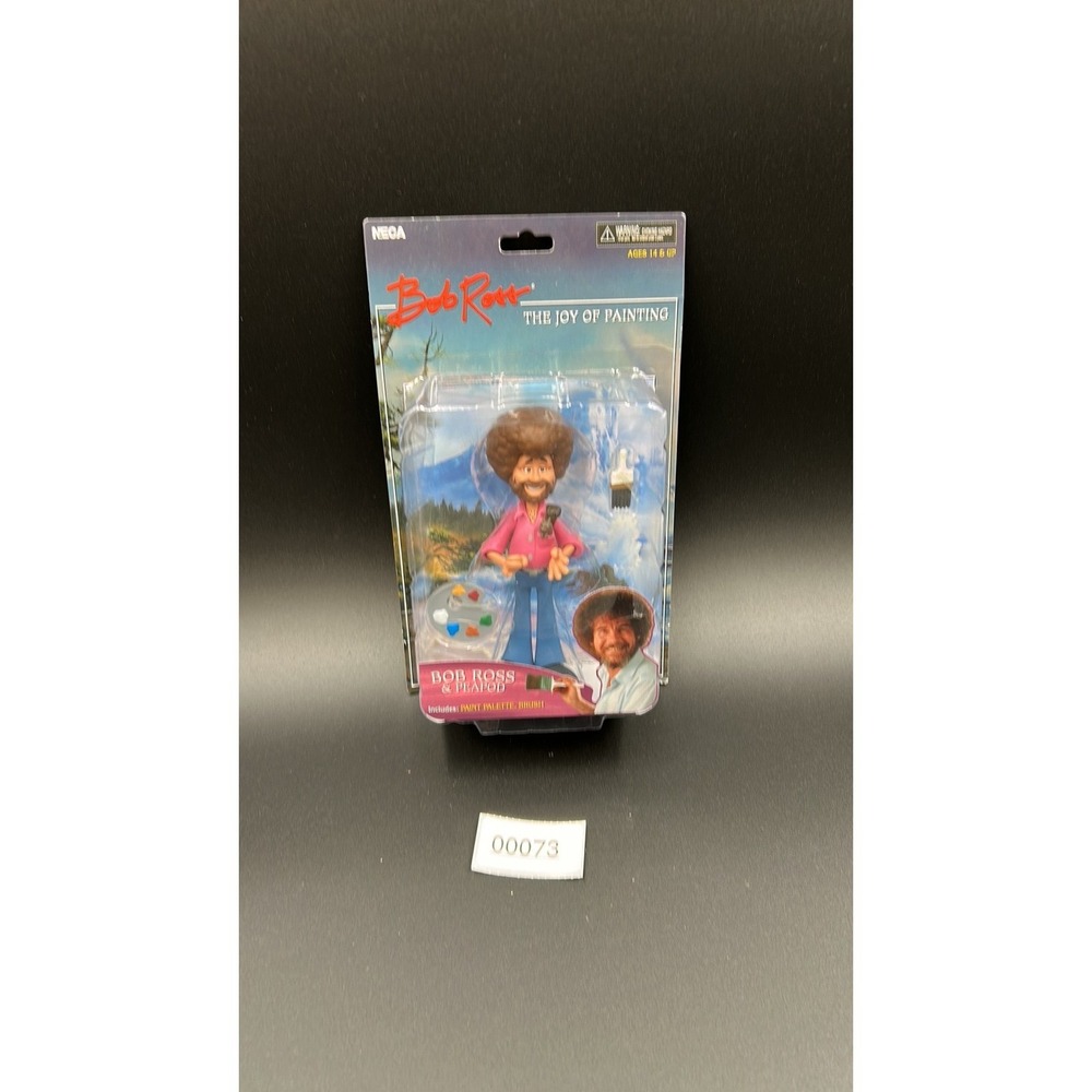 NECA Bob Ross & Peapod The Joy of Painting Action Figure Pink Shirt 8in